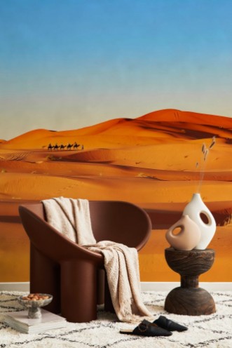 Afbeeldingen van Camel caravan in Sahara desert