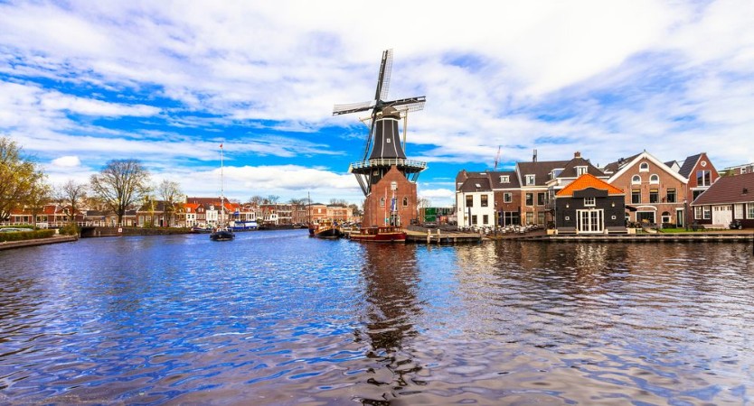 Picture of Traditional Holland - vamals and windmills Haarlem