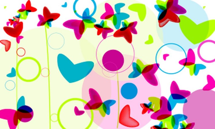Bild på Colorful background with hearts