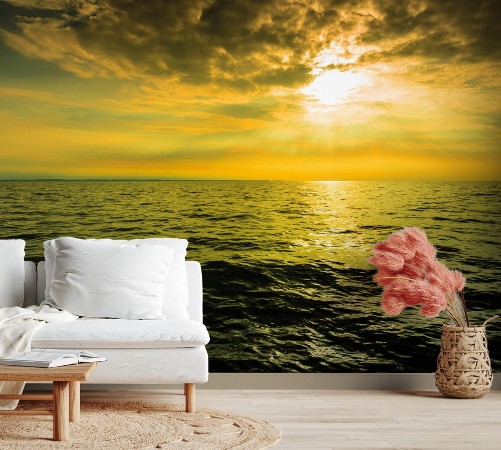 Bild på Beautiful seascape evening sea horizon and sky