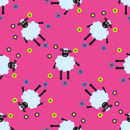 Seamless pattern with cute sheep photowallpaper Scandiwall