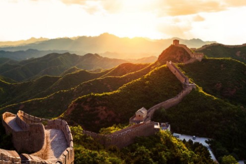 Picture of Great wall under sunshine during sunset