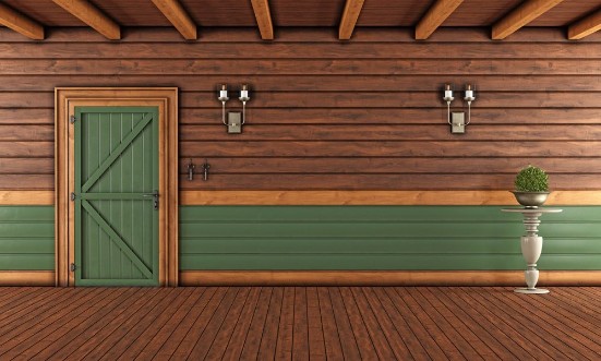 Bild på Empty Living room of a wooden house