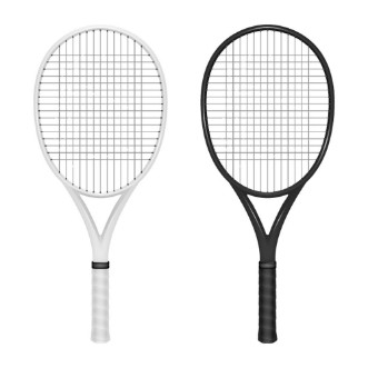 Picture of Two tennis rackets - white and black