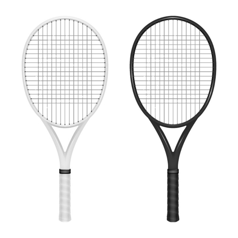 Afbeeldingen van Two tennis rackets - white and black