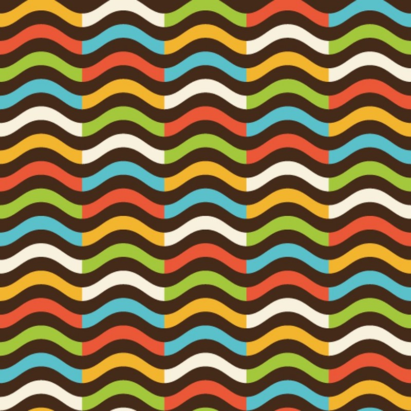 Afbeeldingen van Vintage colorful wave pattern