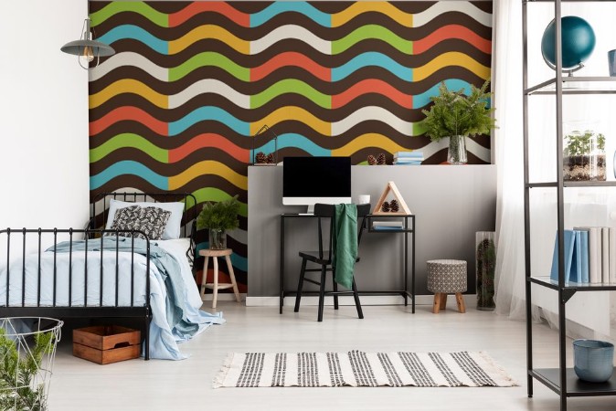 Picture of Vintage colorful wave pattern