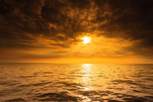 Picture of Beautiful seascape evening sea horizon and sky