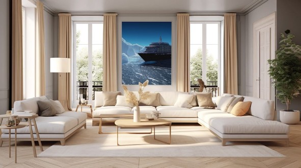 Bild på Cruise ship and iceberg