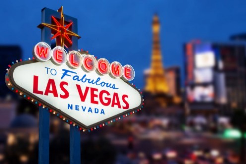 Image de LAS VEGAS - MAY 12  Welcome to fabulous Las Vegas neon sign wit