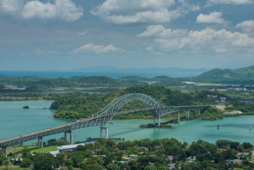 Afbeeldingen van Bridge of the Americas Panama Canal Panama city Central America