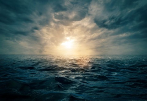 Picture of Sunset on stormy sea