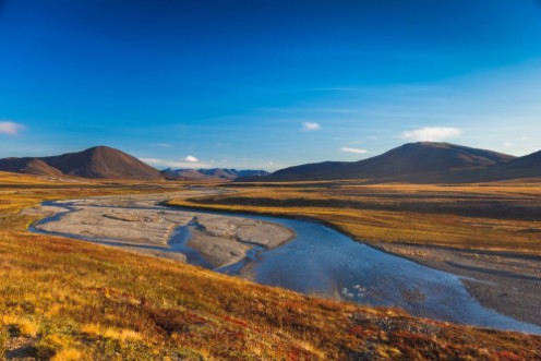 Bild på Colorful autumn tundra and river Amguema Arctic Circle Russia