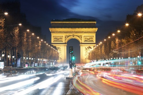 Bild på Arc De Triomphe and light trails Paris