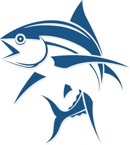 Bild på Graphic fish tattoo style vector