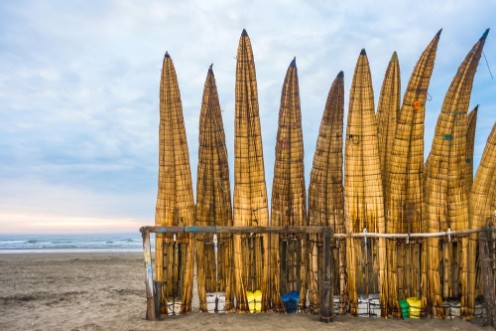 Picture of Traditional Peruvian small Reed Boats - Caballitos de Totora