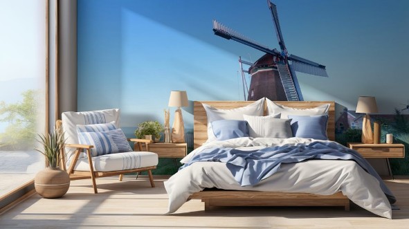 Bild på Dutch windmill in morning