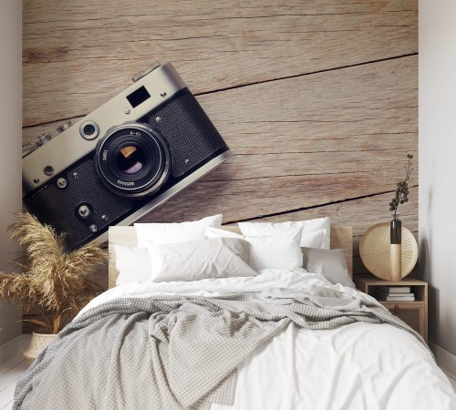 Picture of Vintage camera on wooden table