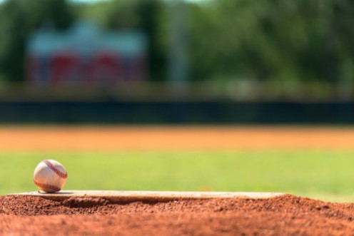 Picture of Baseball on pitchers mound