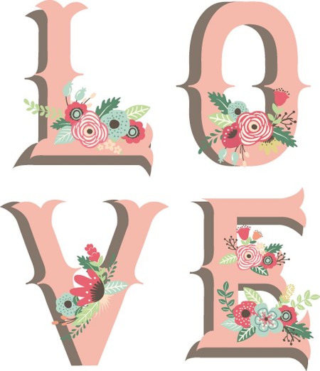 Picture of Wedding Flower Love Design Elements