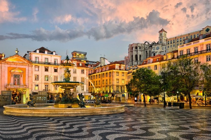 Picture of Rossio square in Lisbon Portugal