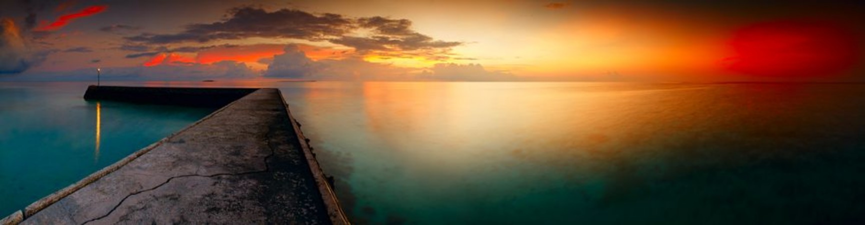 Picture of Panorama of tropical sunset on Maldives