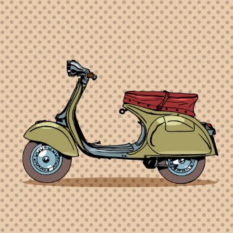 Afbeeldingen van Vintage scooter retro transport
