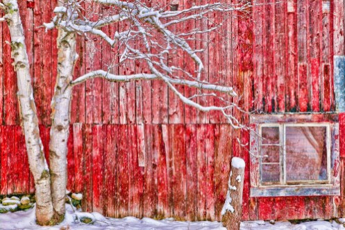 Afbeeldingen van Digitally altered red barn
