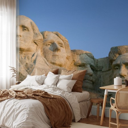 Image de Sunrise on Presidents George Washington Thomas Jefferson Teddy Roosevelt and Abraham Lincoln at Mount Rushmore National Memorial South Dakota