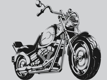 Bild på Vintage Motorcycle Vector Silhouette