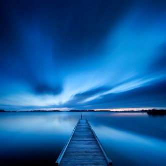 Picture of Jetty on a lake at dawn near Amsterdam The Netherlands
