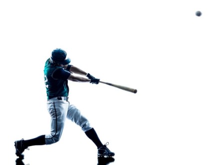 Afbeeldingen van Man baseball player silhouette isolated