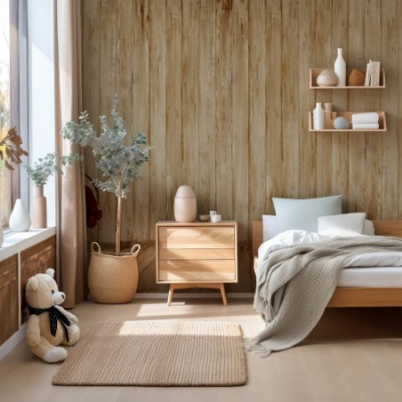 Picture of Old wooden room with wicker basket