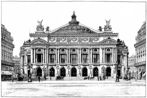 Picture of Facade of the opera vintage engraving