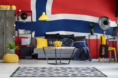 Afbeeldingen van Waving Flag of Norway - 3D Render of the Norwegian Flag with Silky Texture
