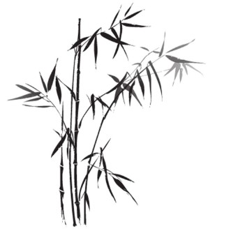 Afbeeldingen van Bamboo branches outlined in black