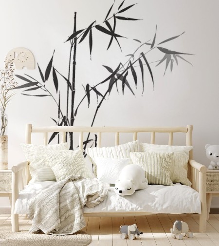 Picture of Bamboo branches outlined in black