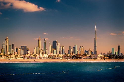 Afbeeldingen van Skyline Downtown in Dubai United Arab Emirates