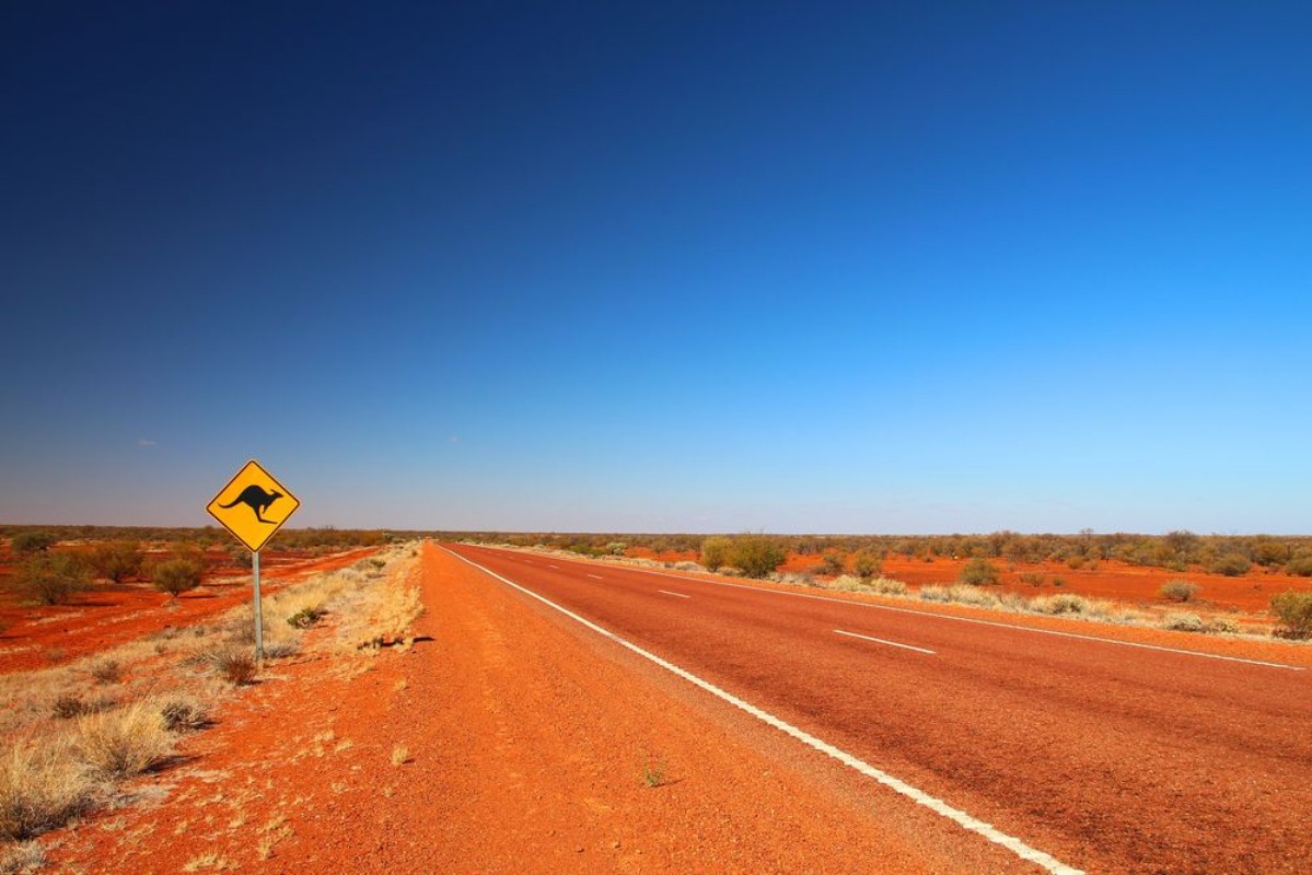 Afbeeldingen van Australian road sign on the highway