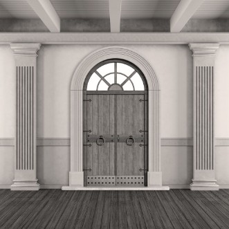 Bild på Black and white classic home entrance