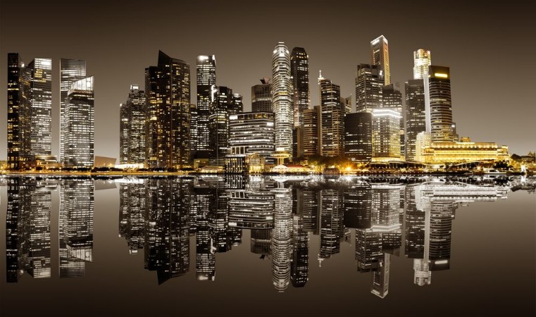 Picture of Singapore downtown night view