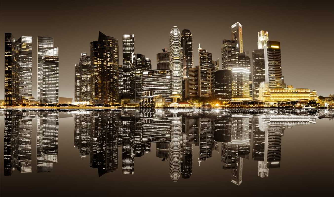 Bild på Singapore downtown night view