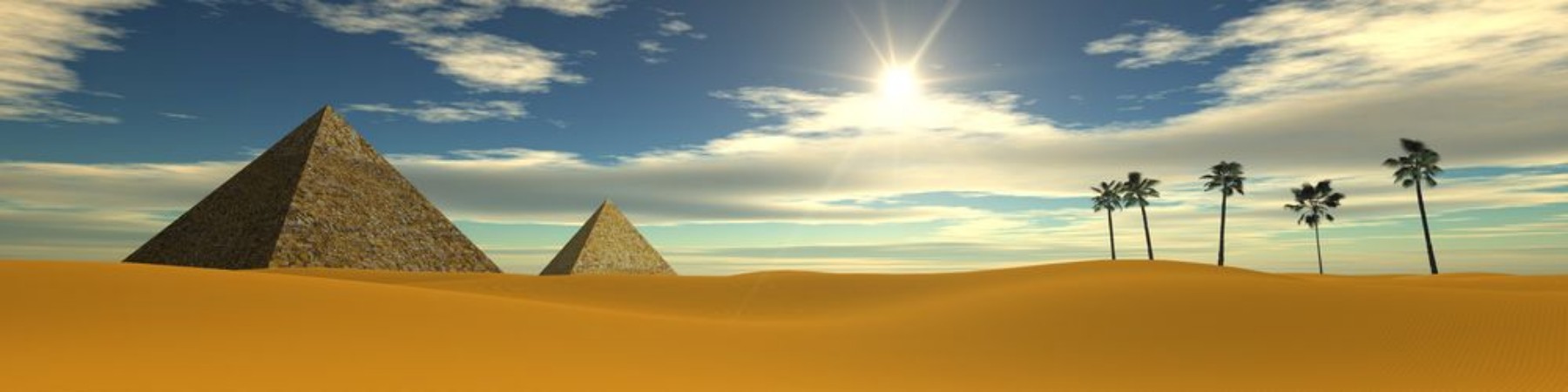 Bild på Sunset in the desert Egyptian pyramids Panarama desert
