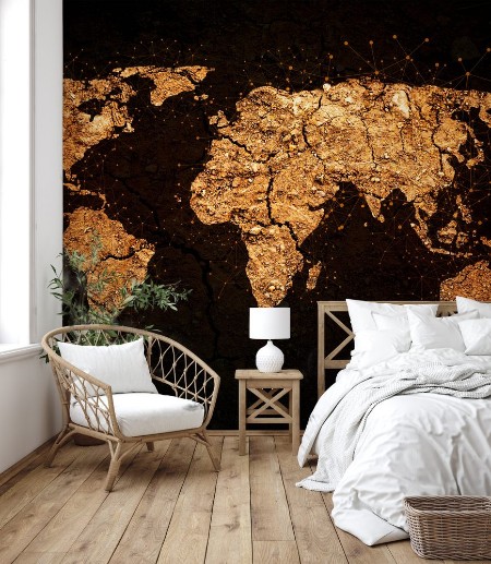 Picture of World map on grunge background