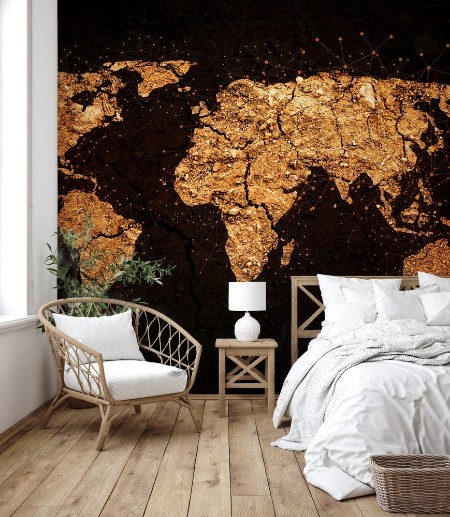 Afbeeldingen van World map on grunge background