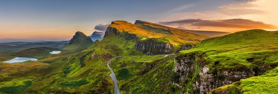 Picture of Quiraing mountains sunset at Isle of Skye Scottland United Kingdom