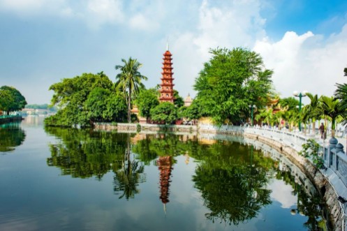 Afbeeldingen van Tran Quoc pagoda in Ha Noi capital of Vietnam