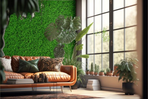 Image de Green lawn grass background texture close-up 3d render