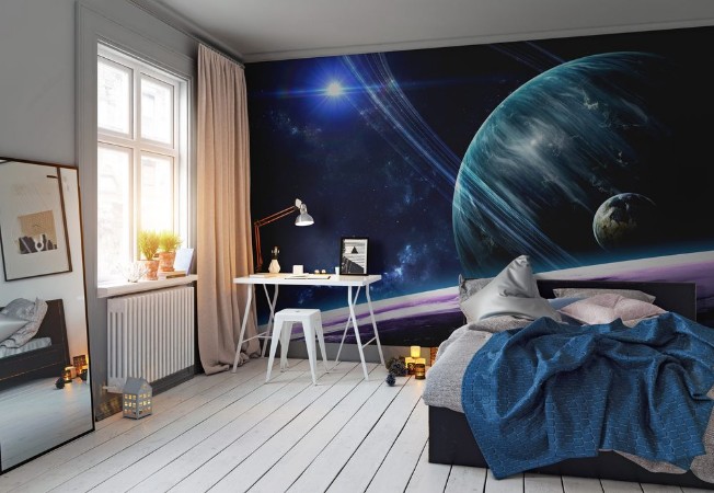 Picture of Universe scene with planets stars and galaxies in outer space showing the beauty of space exploration Elements furnished by NASA