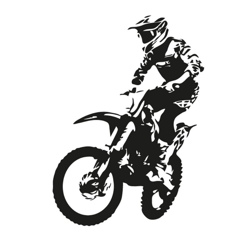 Picture of Motocross rider Vector silhouette